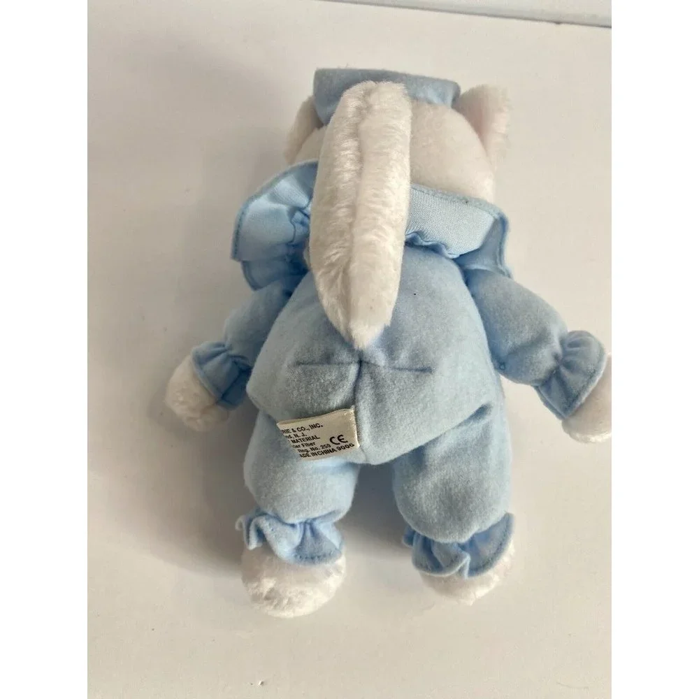 Russ White Cat W/ Blue Pajamas And Eyes‎ 5” Siting Plush Stuffed Animal Kitty